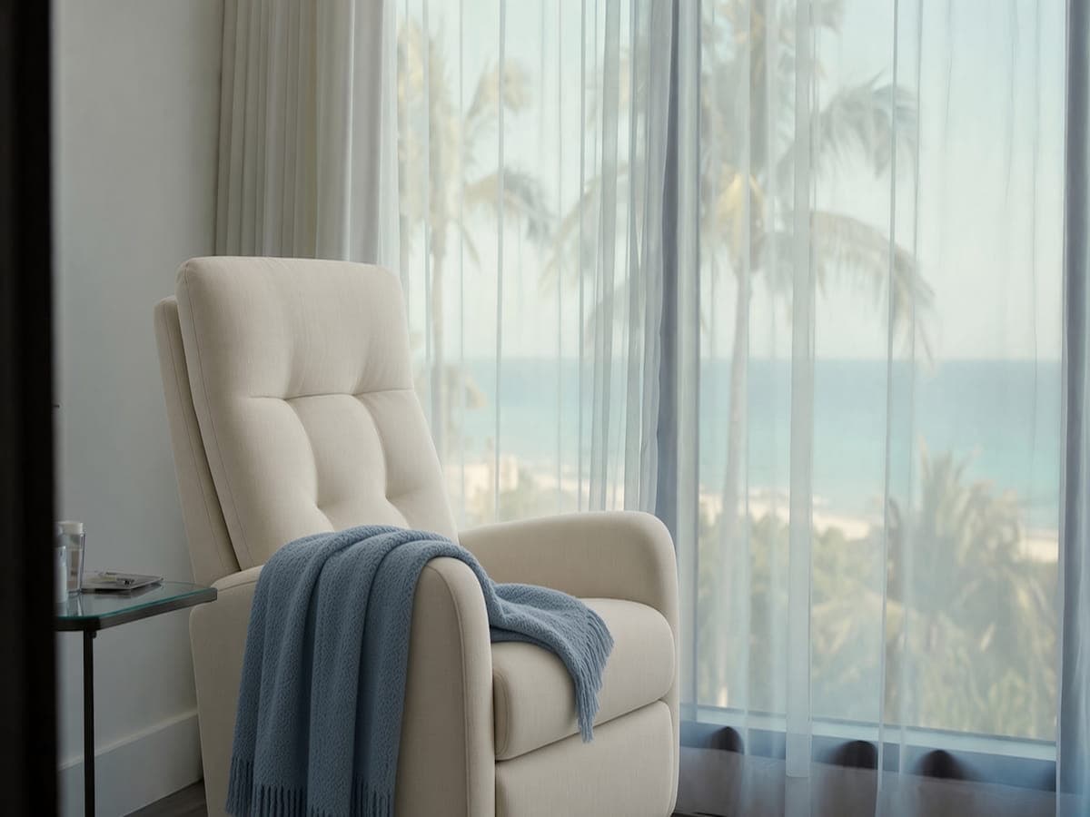 Private ketamine infusion suite at Rewired Ketamine clinic in Aventura, Florida